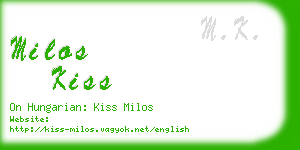 milos kiss business card